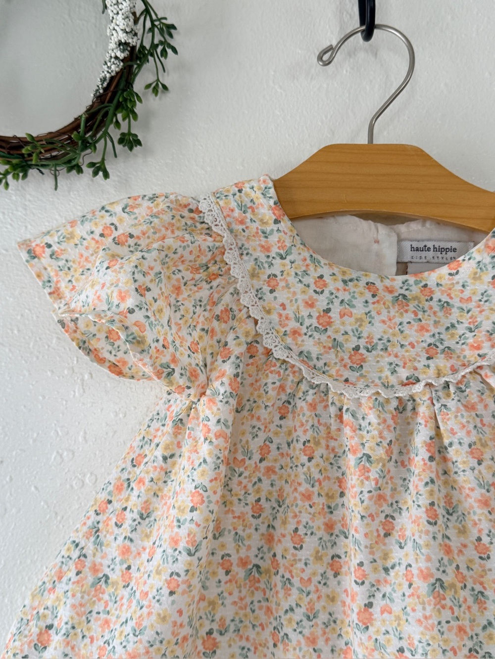 Haute Hippie 24M Floral Cotton Dress | Peach & Yellow Flowers | Lined